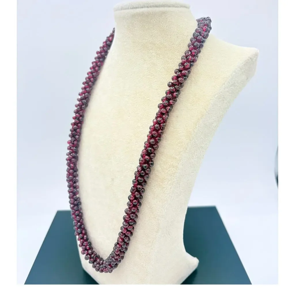 Almandine Garnet Spiral Rope Necklace • 25